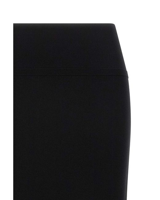 Twinset Black Godet Midi Knit Skirt
