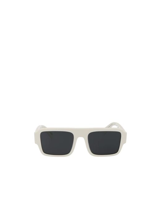 Prada White Eyewear Rectangular Frame Sunglasses for men