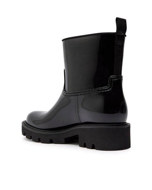 Moncler Black Kickstream Logo-Appliquéd Rain Boots