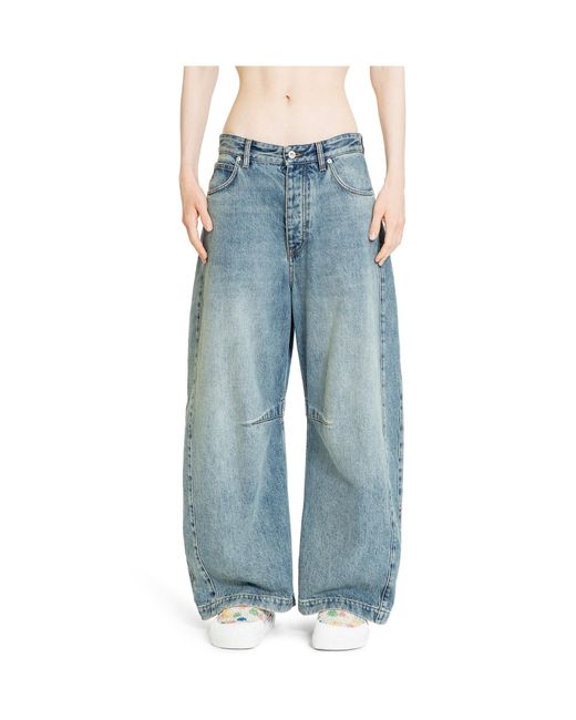 Loewe Blue Anagram Barrel Jeans