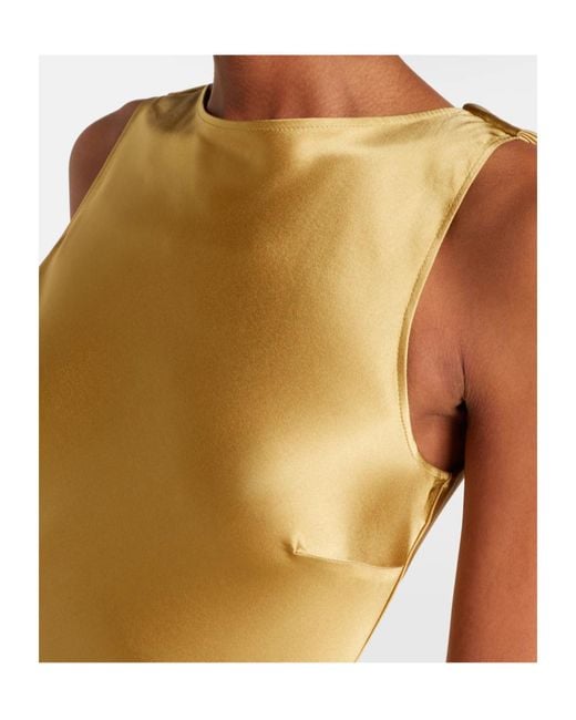 Nina Ricci Metallic Open-Back Gown
