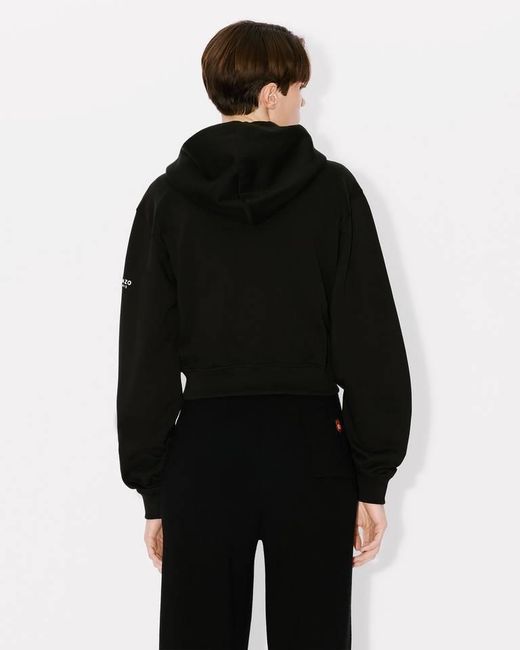 KENZO Black Tiger Patch Zip-Up Jacket for men