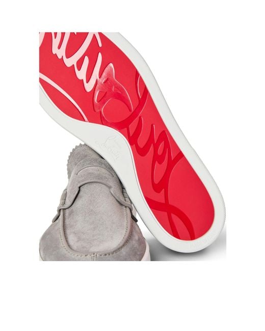 Christian Louboutin Gray Solid-Color Loafers for men