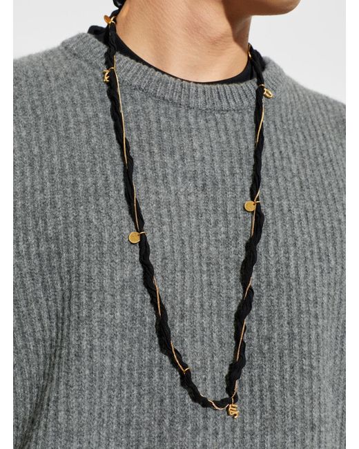 Jil Sander Metallic Twisted Chain Designed Long Necklace for men