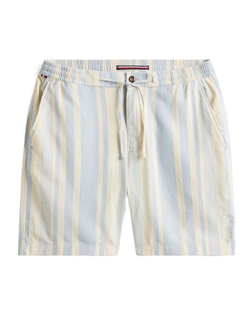 Tommy Hilfiger White Striped Casual Shorts for men