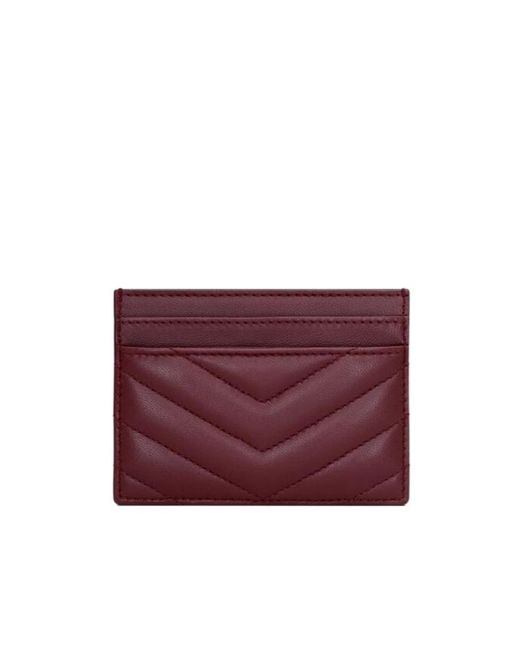 Saint Laurent Purple Cassandre Matelassé Quilted Card Case