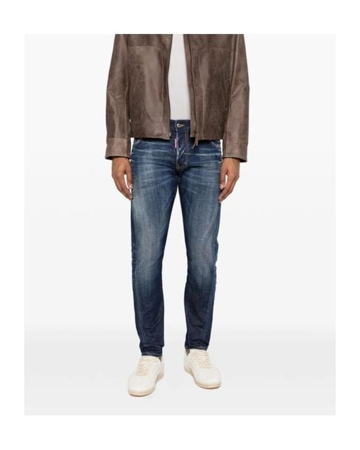 DSquared² Blue Slim Twst Distressed Jeans for men