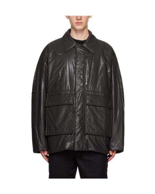 Wooyoungmi Black Lapel Long-Sleeved Casual Jacket for men