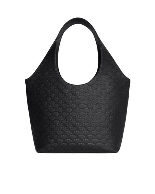 Céline Black Cabas Calfskin Shopper Bag With Embossed Triomphe for men