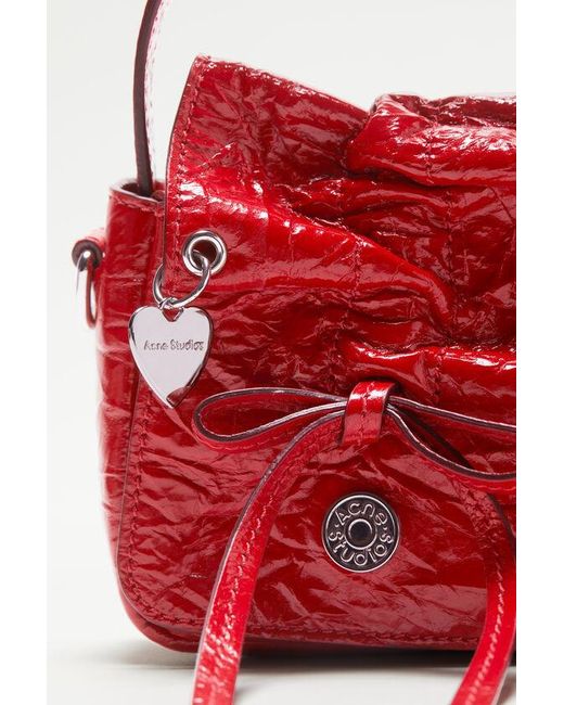 Acne Red Multipocket Micro Tote Bag