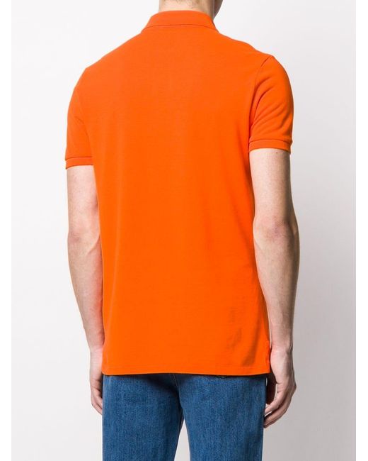 Polo Ralph Lauren Orange Logo Embroidered Short-Sleeved Polo Shirt for men