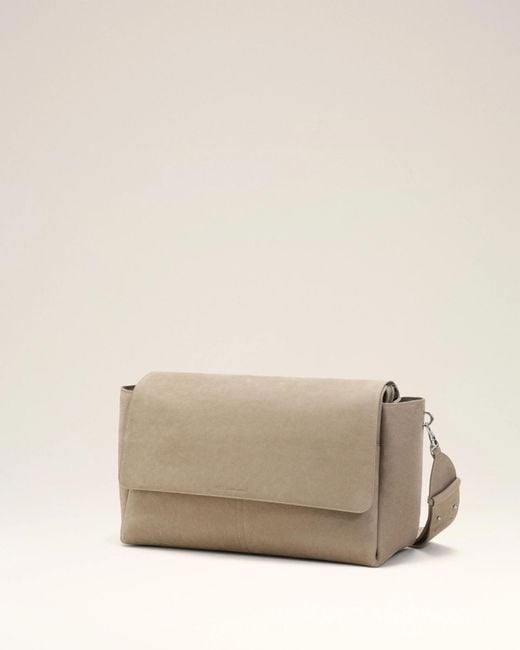 AMI Gray Ami Large Flap Carrousel Bag for men