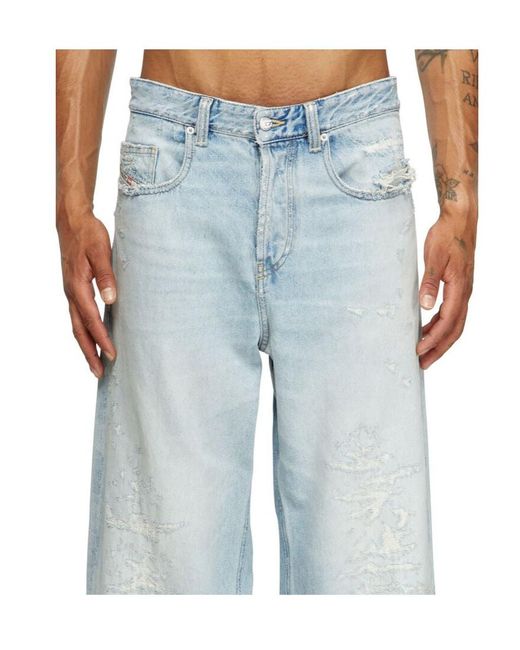 DIESEL Blue 2001 D-Macro Distressed Jeans for men