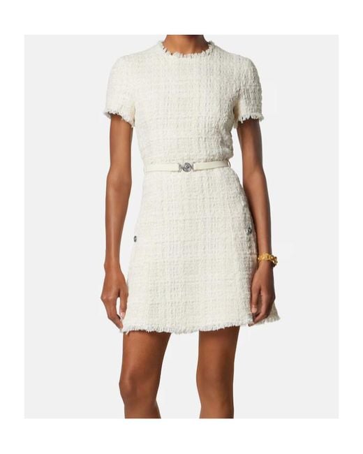 Versace White Tweed Mini Dress