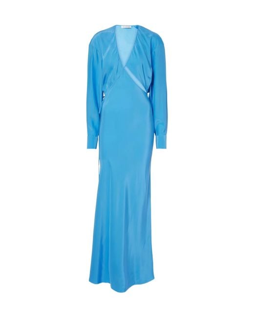 Christopher Esber Blue Cutout Silk Maxi Dress