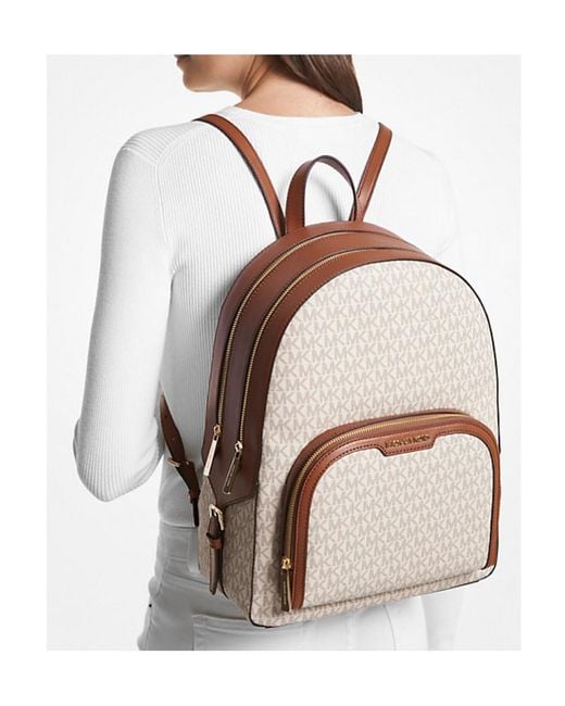Michael Kors Natural Large Logo Backpack