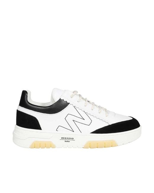 Weekend by Maxmara White Logo Low-Top Sneakers
