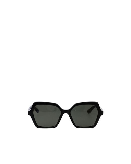 McQueen Black Eyewear Geometric Frame Sunglasses