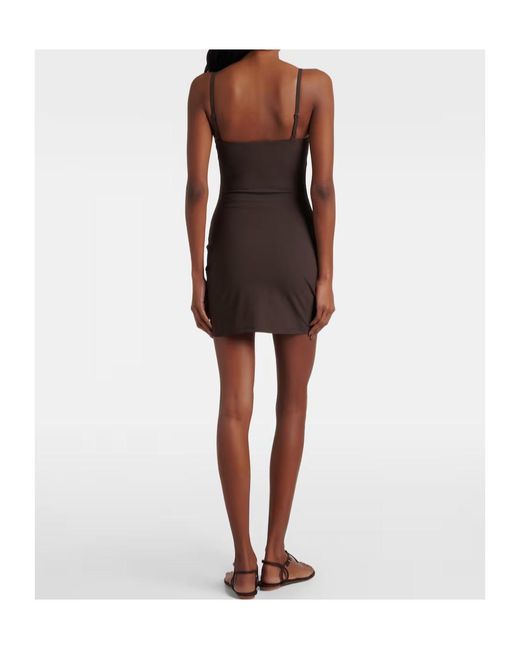 Christopher Esber Brown Cutout Embellished Ring-Detail Minidress