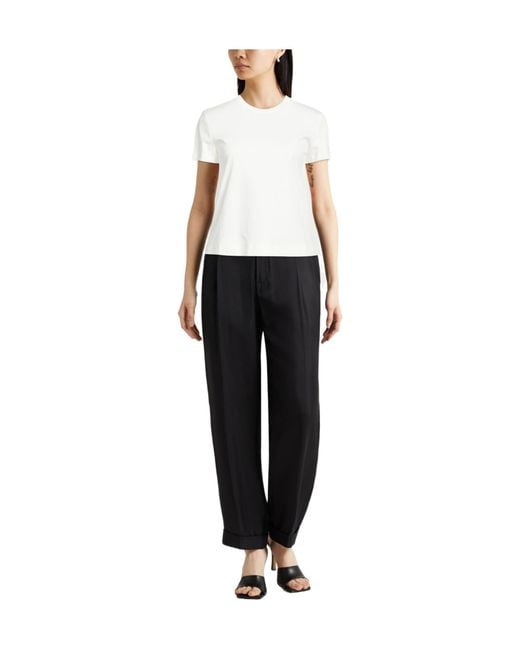 Max Mara White Solid-Color Short-Sleeved T-Shirt