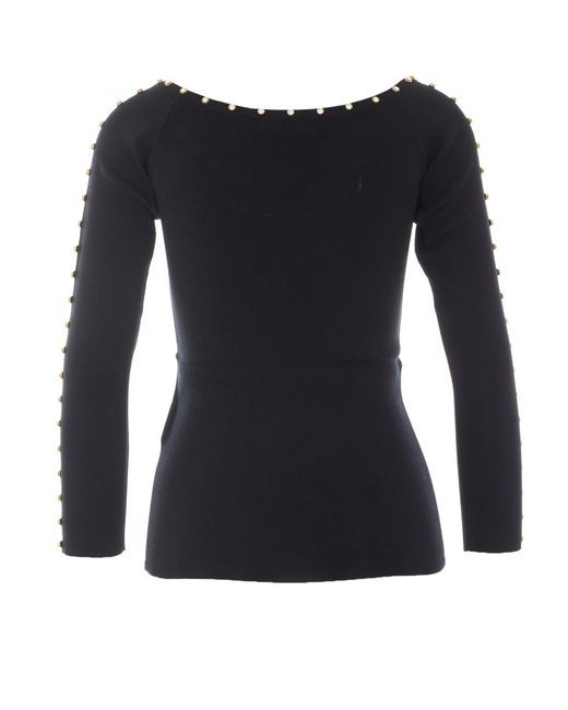 Liu Jo Black V-Neck Knit Top