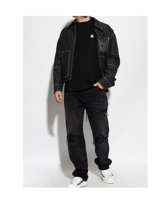 Amiri Black Distressed Straight Mx1 Jeans for men