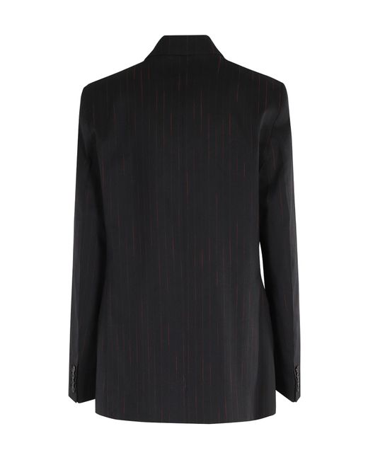 Victoria Beckham Black Pinstripe Single-Breasted Jacket