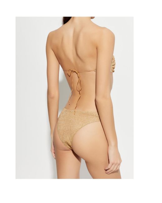 Oseree White Oséree Tied Fastened Glitter Embellished Bikini