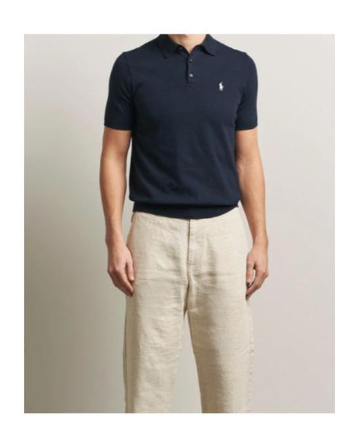 Polo Ralph Lauren Blue Short Sleeve Polo Pony Embroidery Polo Shirt for men