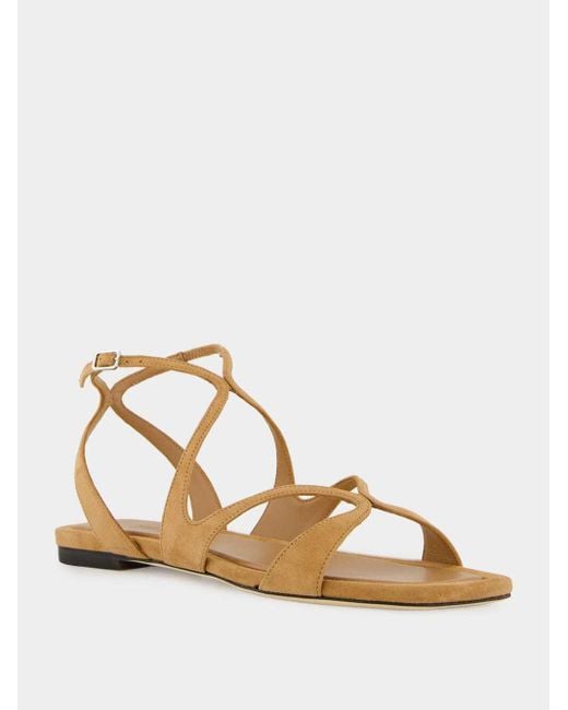 Jimmy Choo Metallic Ayla Strap Flat Sandals