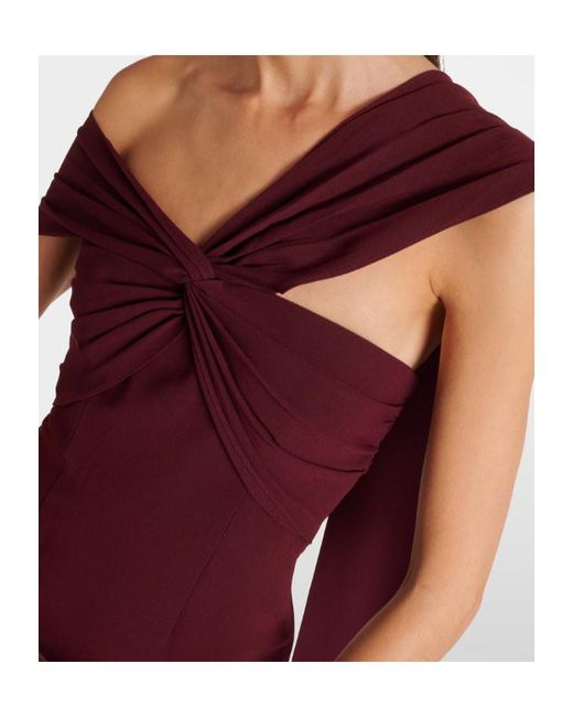 Roland Mouret Red Draped Cady Gown