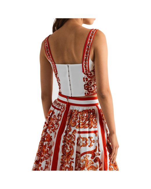 Dolce & Gabbana Red Short Crop Top
