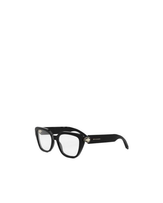 BVLGARI White Bulgari Geometric Frame Glasses for men