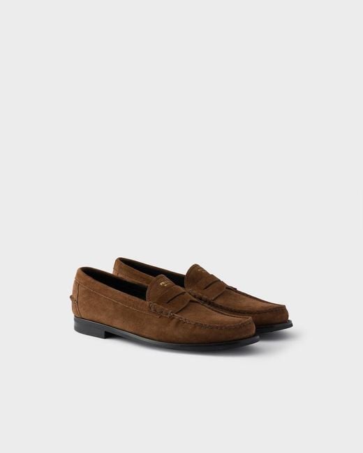 Prada Brown Formale Penny Loafers for men