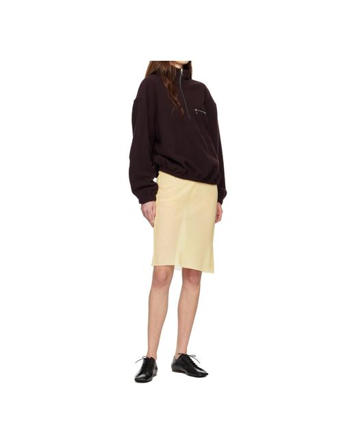 Rier Red Tourbe Wool Half-Zip Sweatshirt