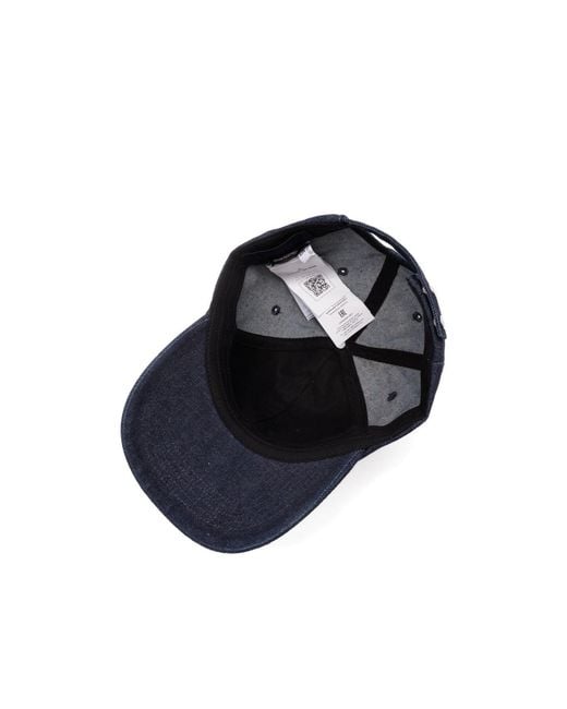 Stone Island Blue Logo Embroidered Baseball Cap for men