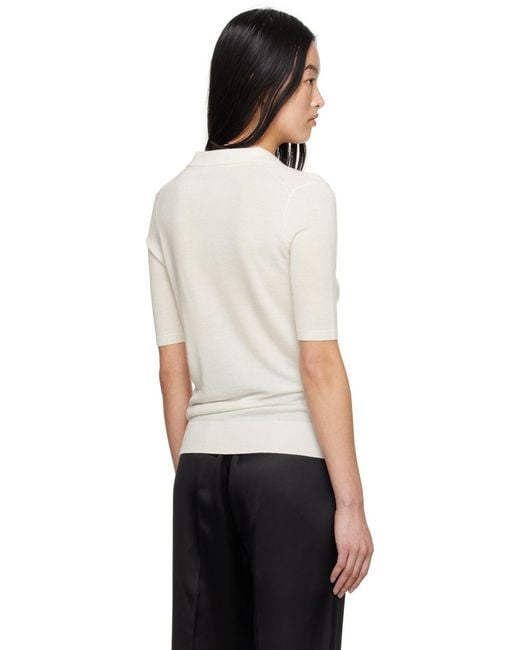 Gabriela Hearst White Short-Sleeved Polo Shirt
