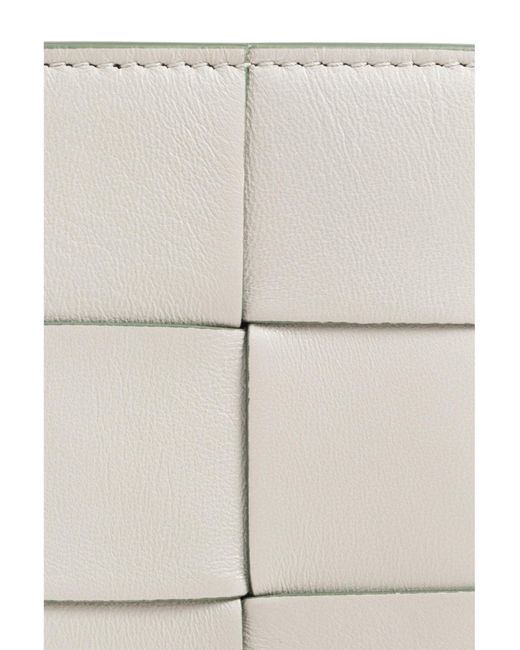 Bottega Veneta White Medium Cassette Bi-Fold Zip Wallet