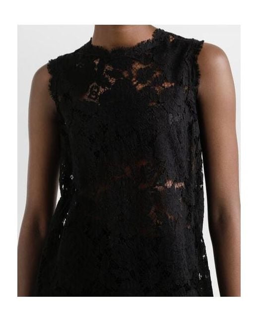 Dolce & Gabbana Black Dna Lace Detailed Mini Dress