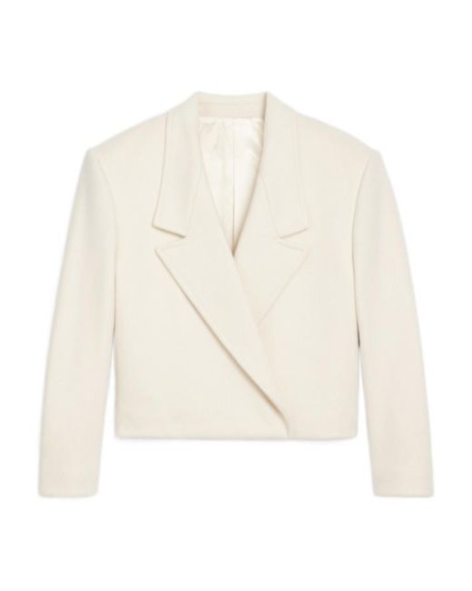 Celine Short Drooping Suit Jacket in White | Lyst