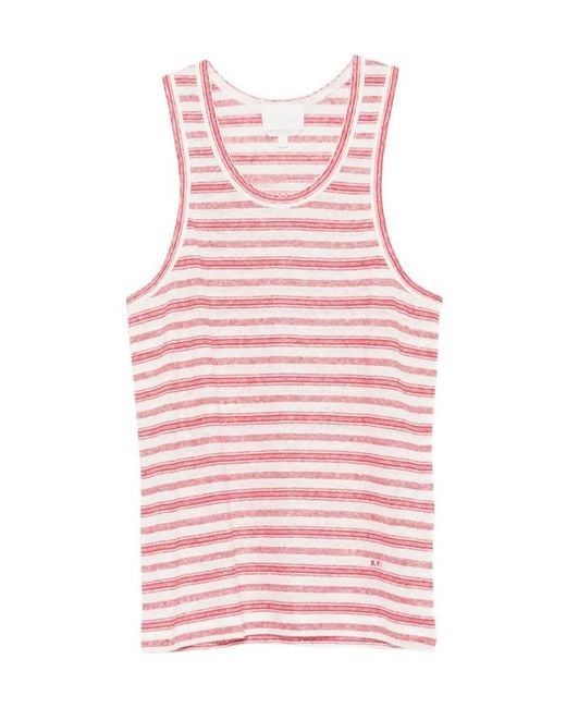 A.P.C. Pink Striped Tank Top