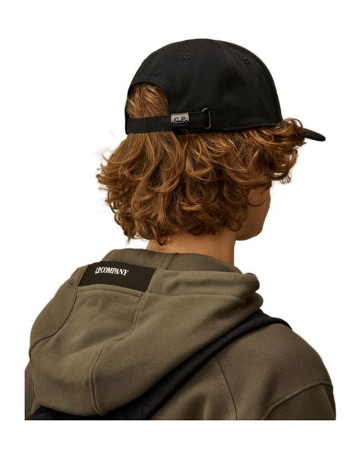 C P Company Blue Logo Embroidered Baseball Cap for men