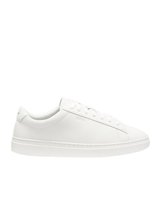 Boss White Boss Leather Low-Top Sneakers for men