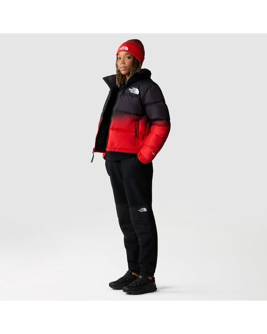 The North Face Red Long-Sleeved Quilted Down Jacket