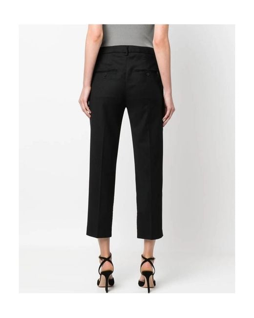 Dondup Black Straight Leg Tailored Pants