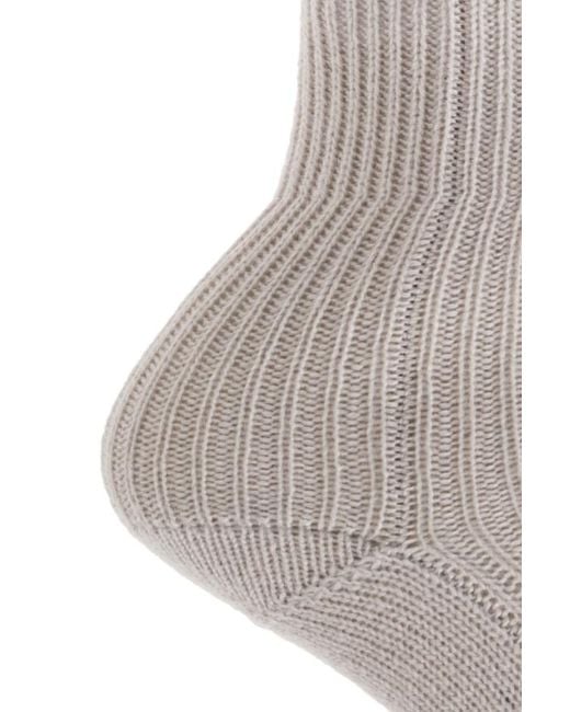 Lisa Yang Gray Zera Ribbed Knitted Socks