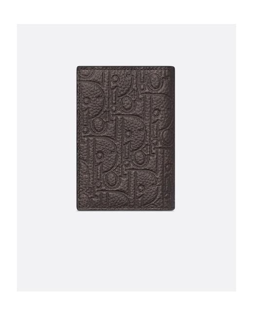 Dior Gray Vertical Bifold Card Holder for men