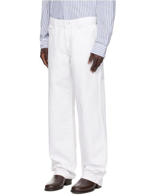 Isabel Marant White Logo-Patch Jeans for men
