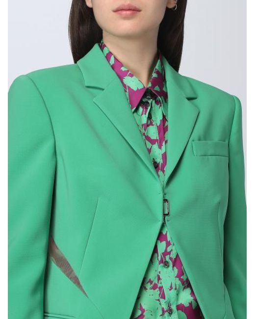 DSquared² Green Cut-Out Detailed Long Sleeved Blazer