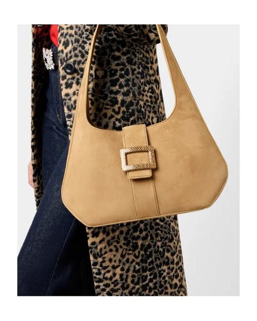 Roger Vivier Natural Belle Vivier Small Hobo Shoulder Bag